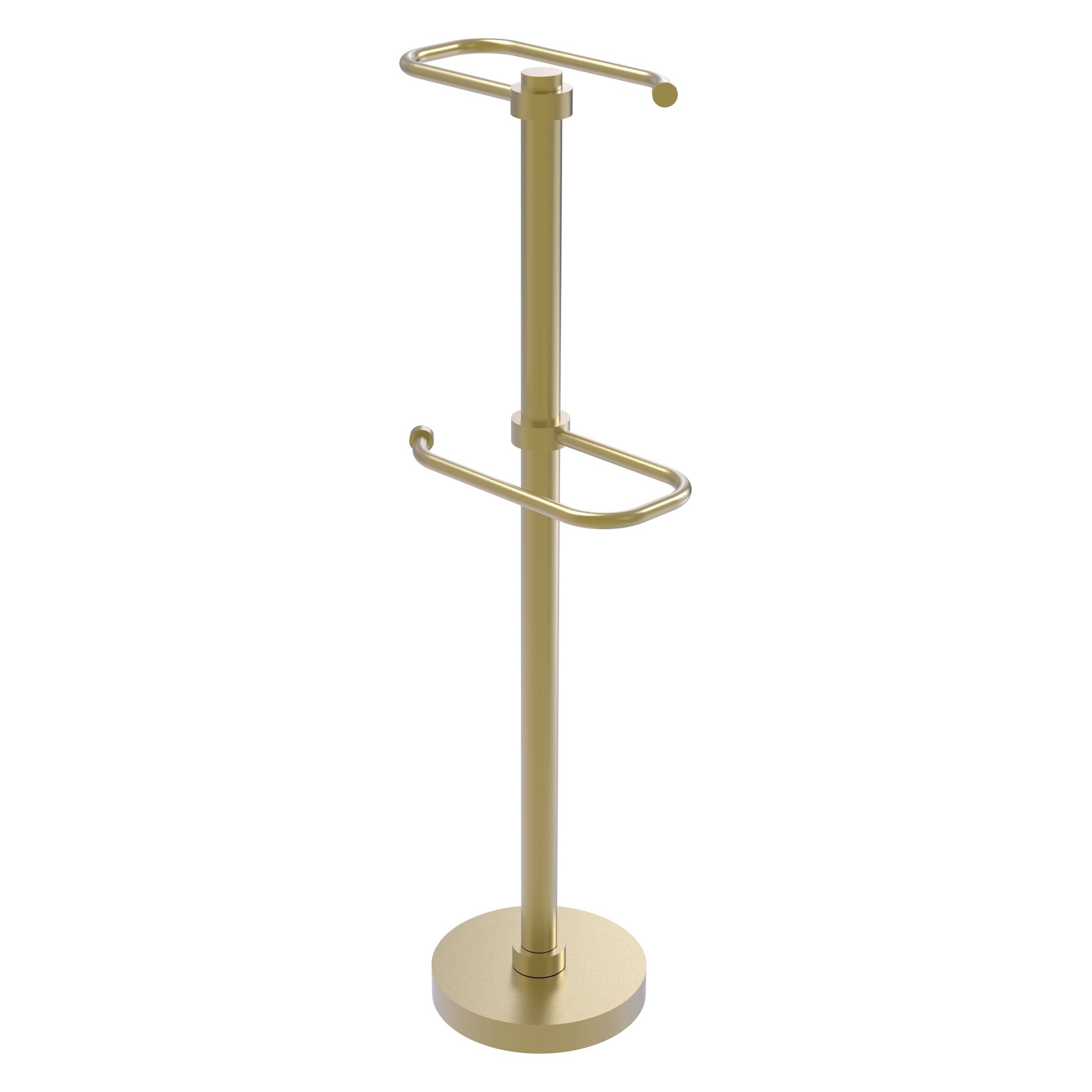 Allied Brass TS-26-SBR 2-Roll Satin Brass Freestanding Toilet Tissue Holder