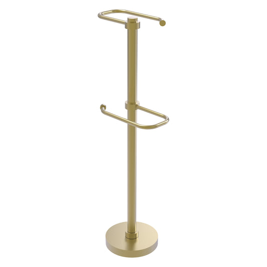 Allied Brass TS-26-SBR 2-Roll Satin Brass Freestanding Toilet Tissue Holder