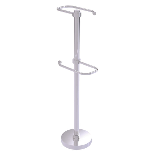 Allied Brass TS-26-SCH 2-Roll Satin Chrome Freestanding Toilet Tissue Holder
