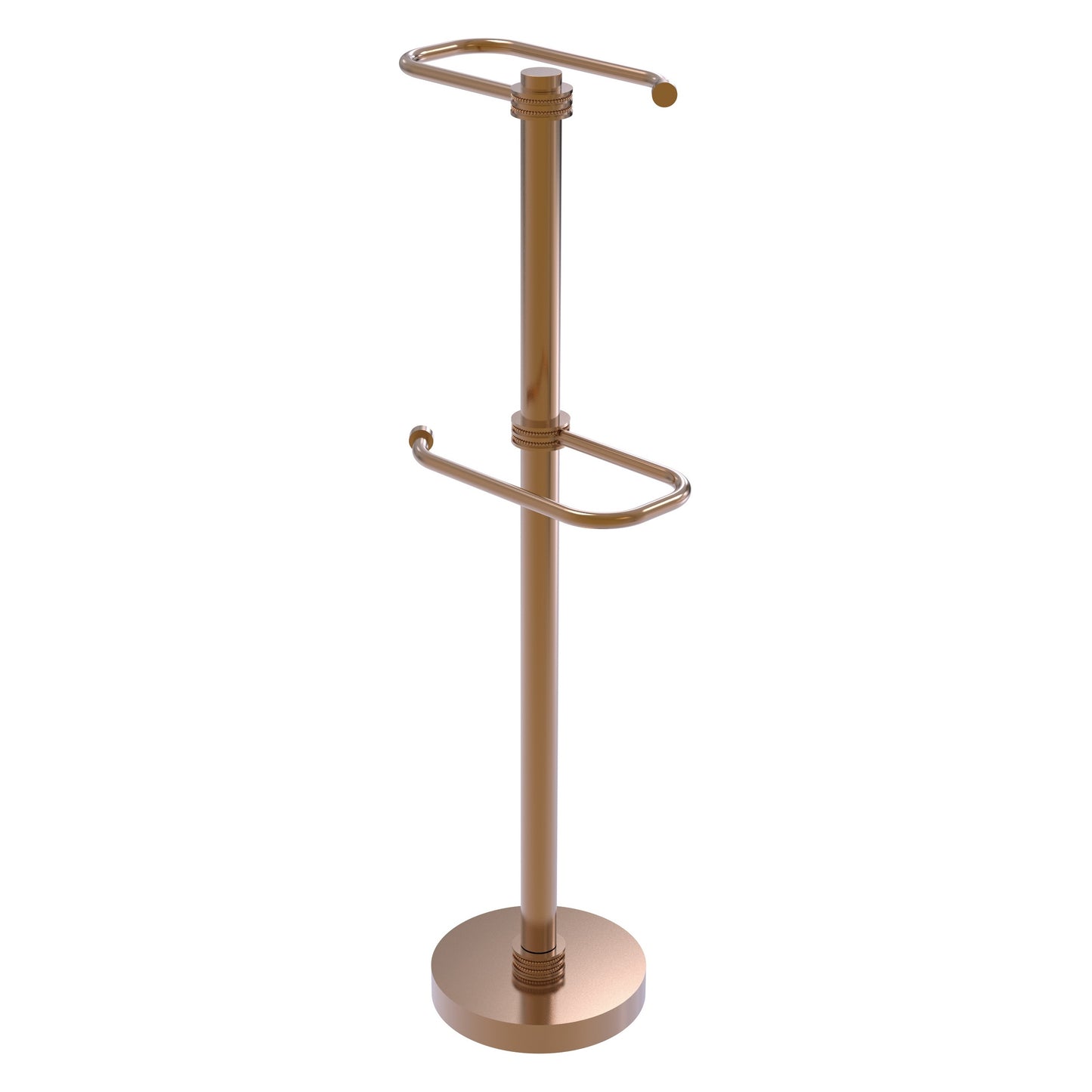 Allied Brass TS-26D-BBR 2-Roll Brushed Bronze Freestanding Toilet Tissue Holder