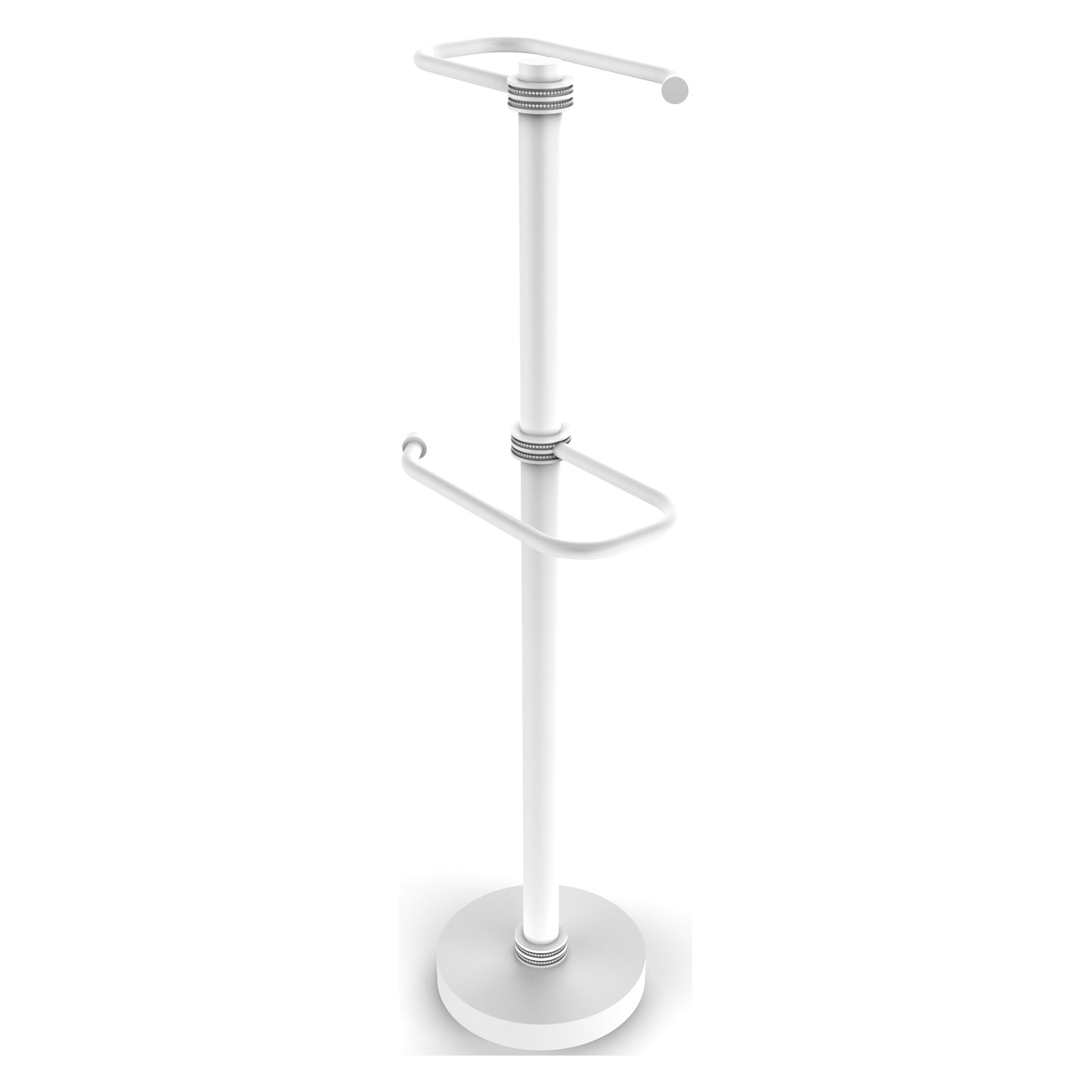 Allied Brass TS-26D-WHM 2-Roll Matte White Freestanding Toilet Tissue Holder