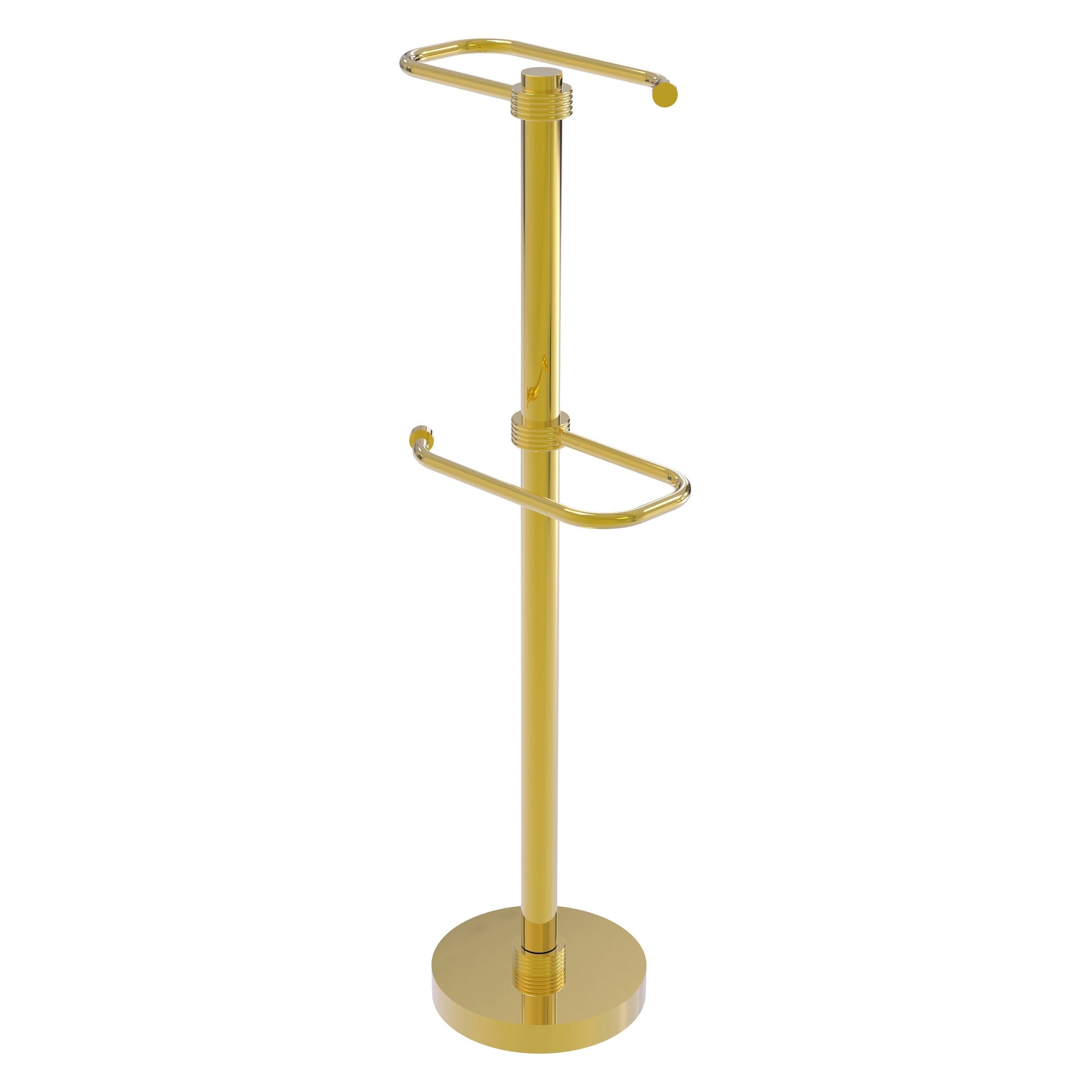 Allied Brass TS-26G-PB 2-Roll Polished Brass Freestanding Toilet Tissue Holder