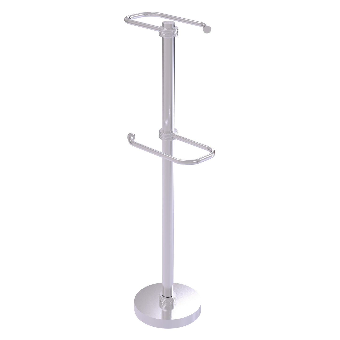 Allied Brass TS-26G-SCH 2-Roll Satin Chrome Freestanding Toilet Tissue Holder