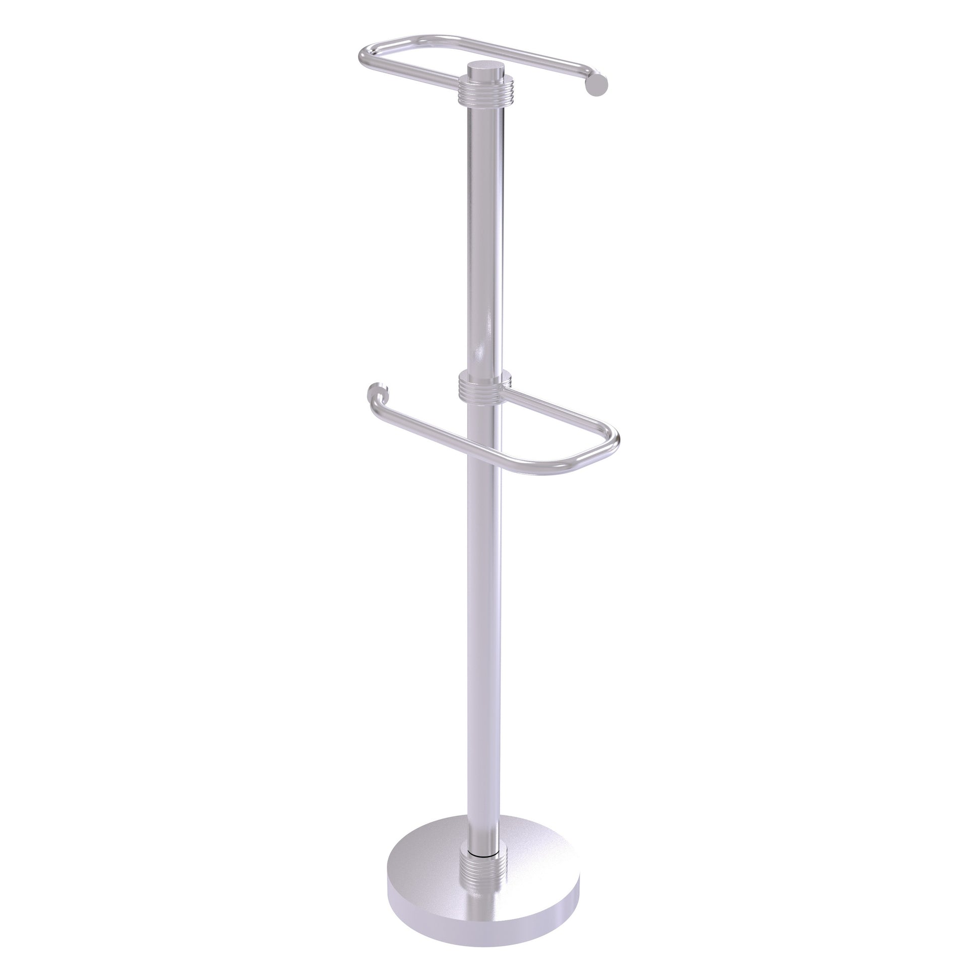 Allied Brass TS-26G-SCH 2-Roll Satin Chrome Freestanding Toilet Tissue Holder