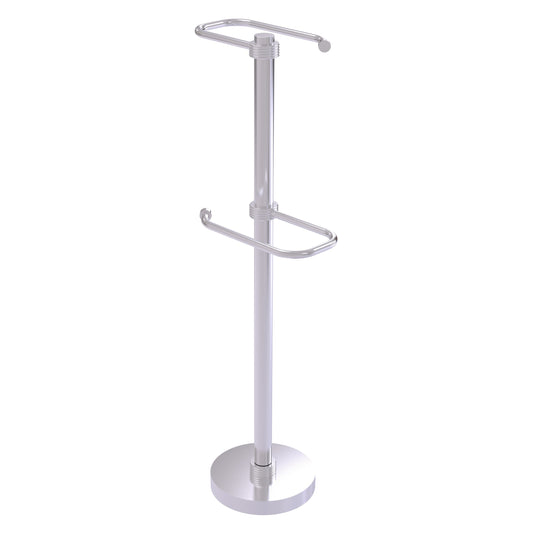 Allied Brass TS-26G-SCH 2-Roll Satin Chrome Freestanding Toilet Tissue Holder