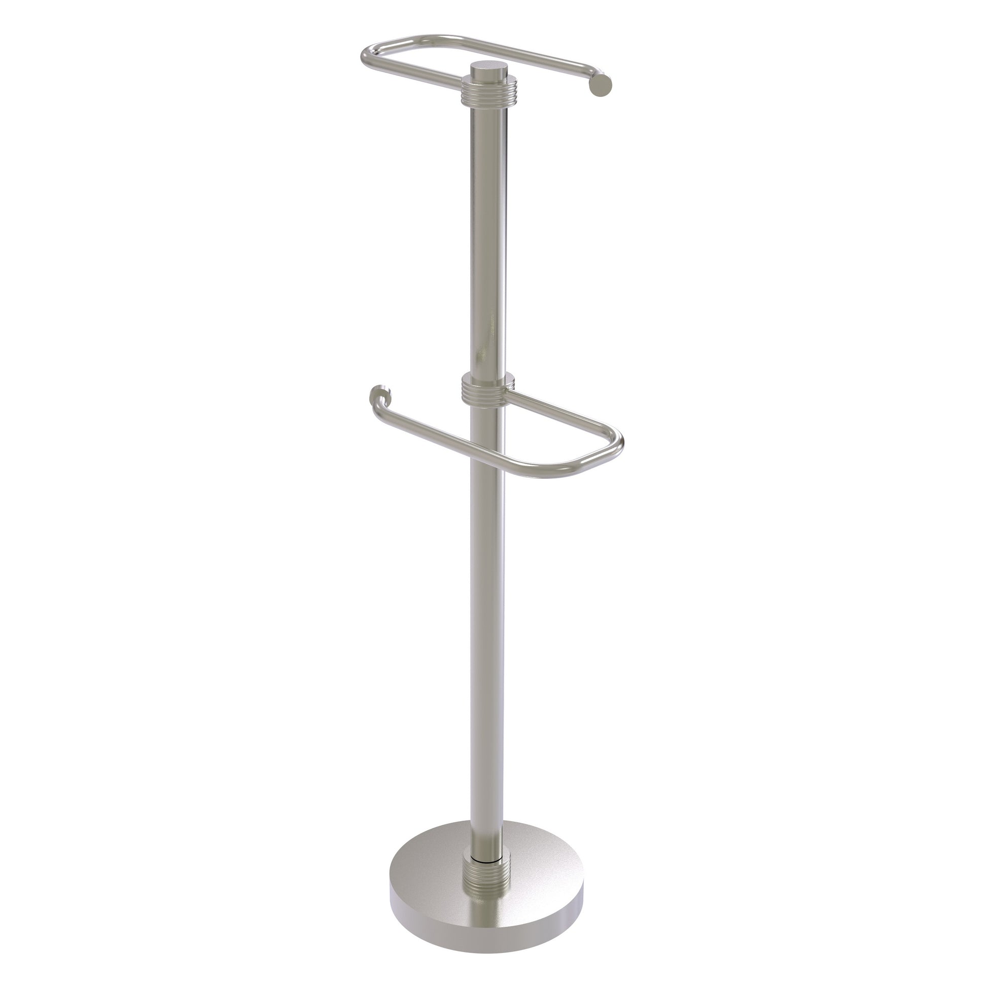 Allied Brass TS-26G-SN 2-Roll Satin Nickel Freestanding Toilet Tissue Holder