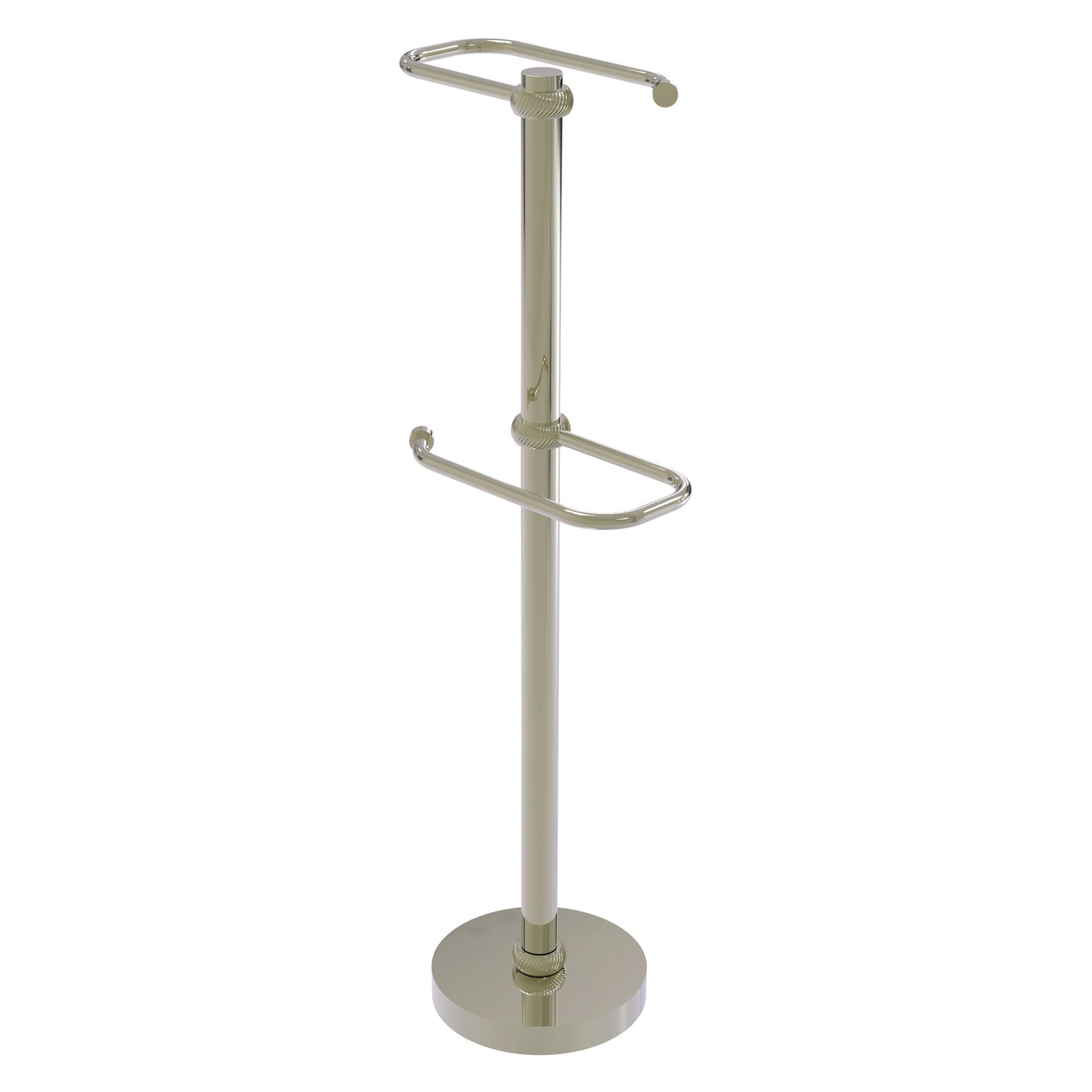 Allied Brass TS-26T-PNI 2-Roll Polished Nickel Freestanding Toilet Tissue Holder