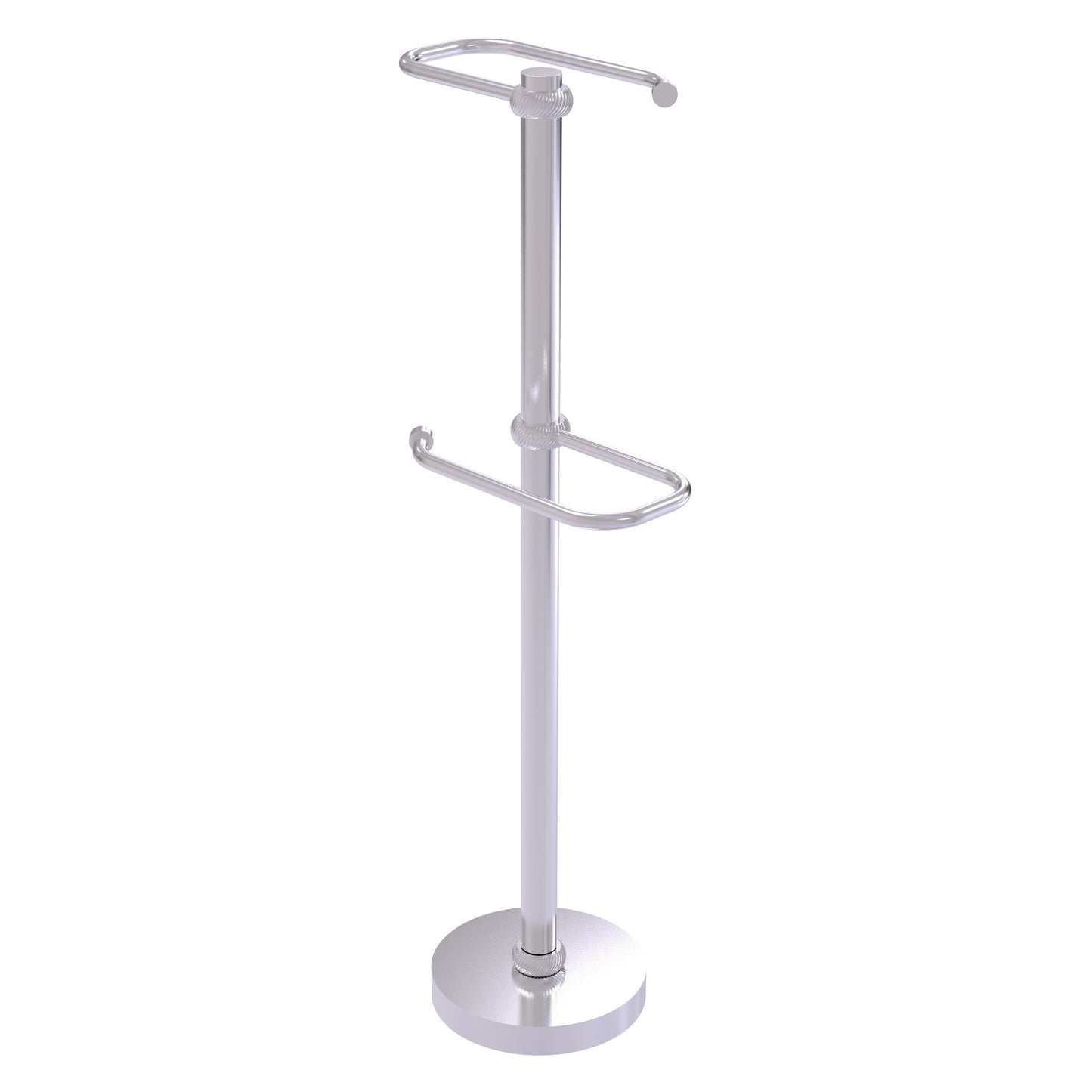 Allied Brass TS-26T-SCH 2-Roll Satin Chrome Freestanding Toilet Tissue Holder