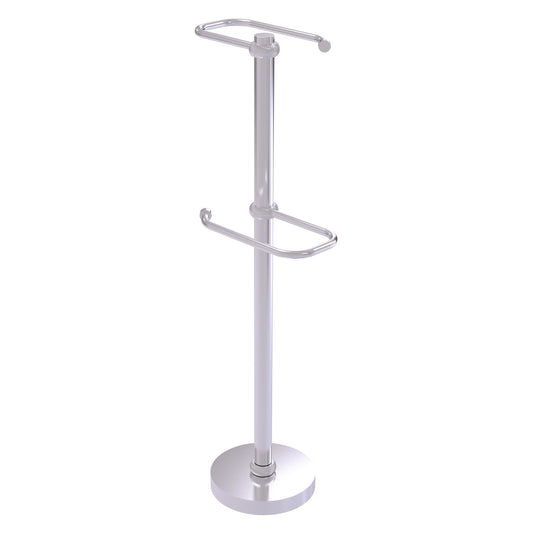 Allied Brass TS-26T-SCH 2-Roll Satin Chrome Freestanding Toilet Tissue Holder