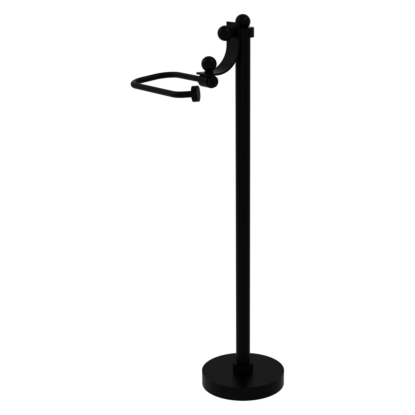 Allied Brass TS-27-BKM Matte Black European Style Freestanding Toilet Tissue Holder