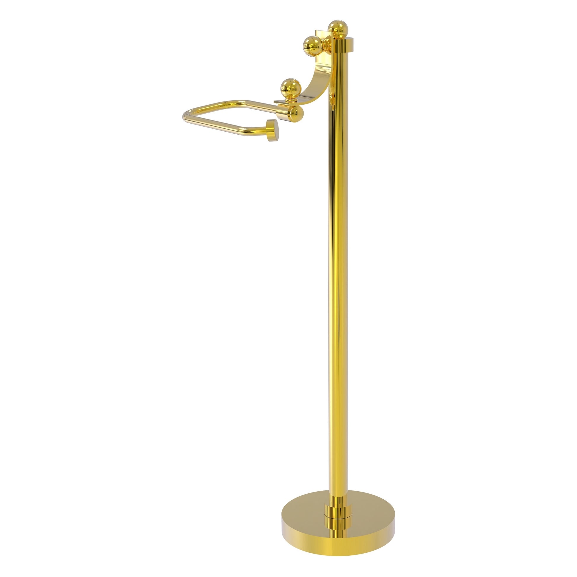 Allied Brass TS-27-PB Polished Brass European Style Freestanding Toilet Tissue Holder