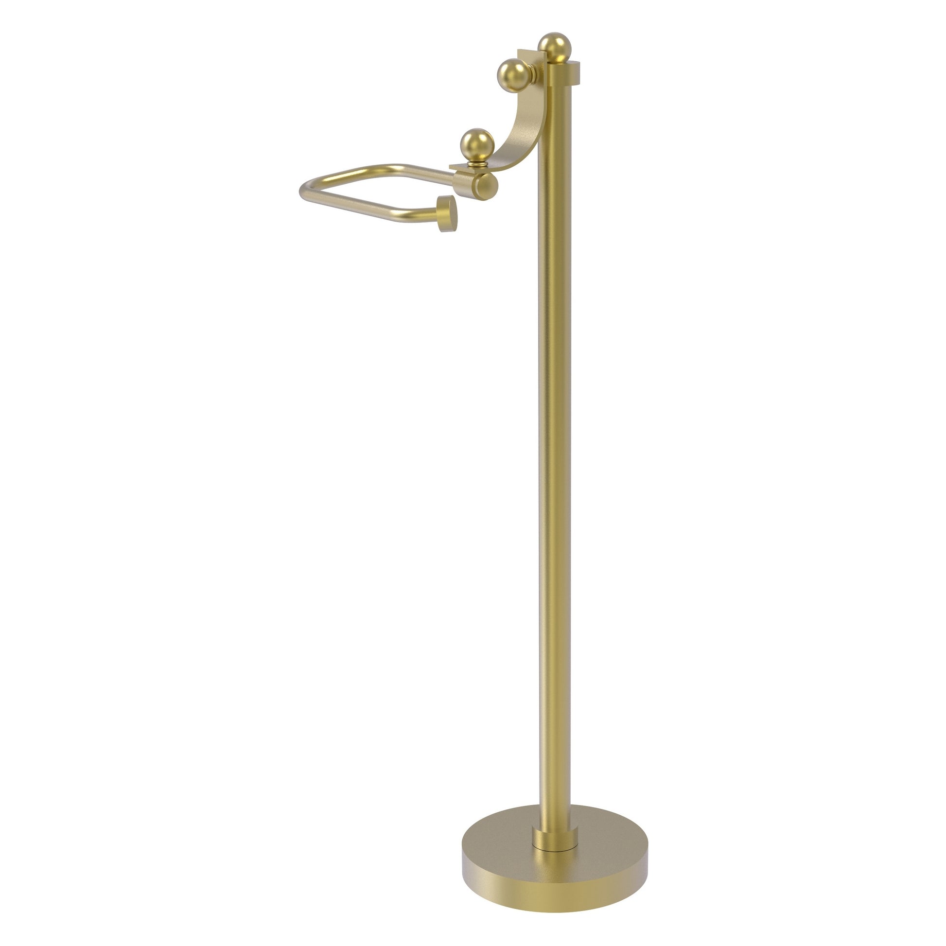 Allied Brass TS-27-SBR Satin Brass European Style Freestanding Toilet Tissue Holder