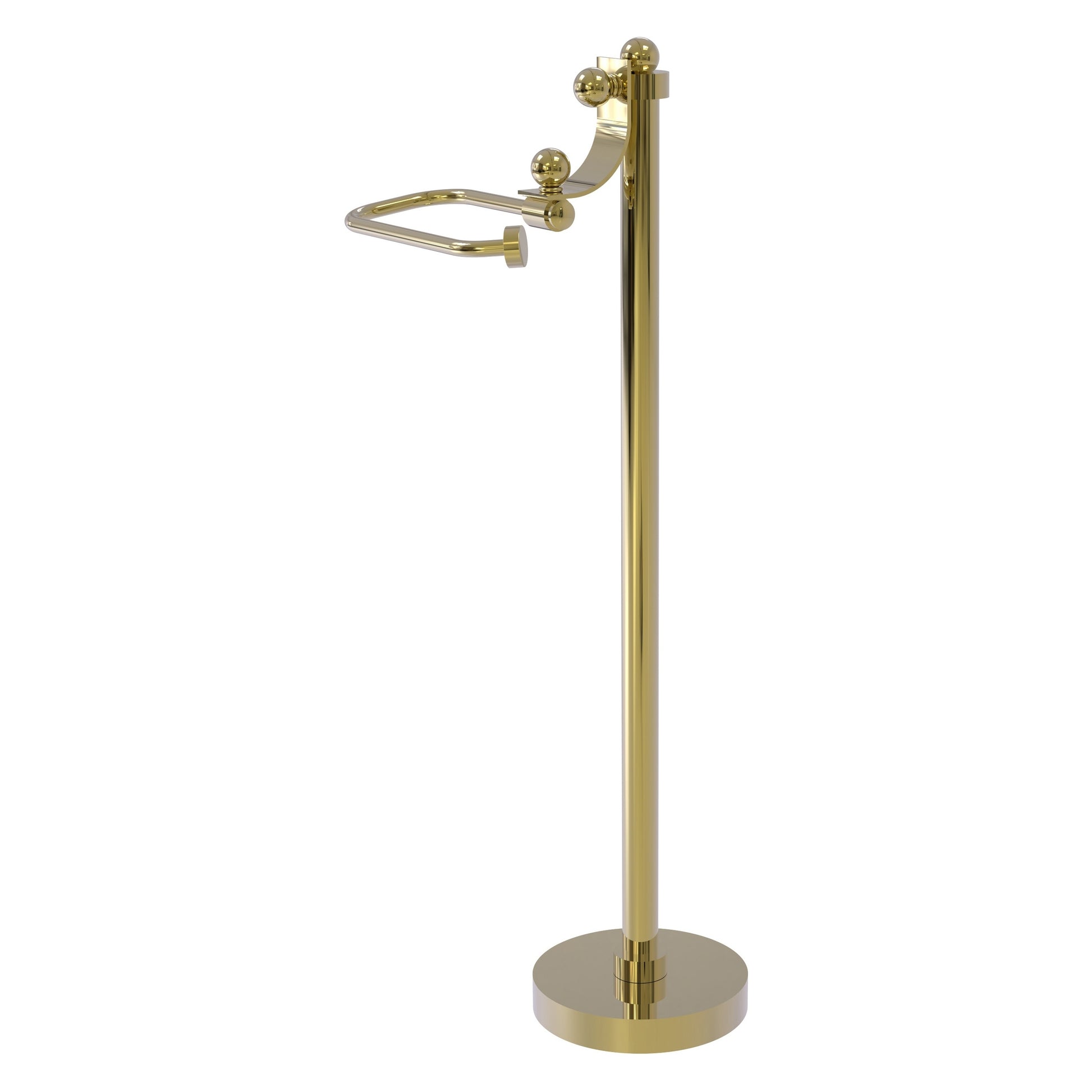 Allied Brass TS-27-UNL Unlacquered Brass European Style Freestanding Toilet Tissue Holder