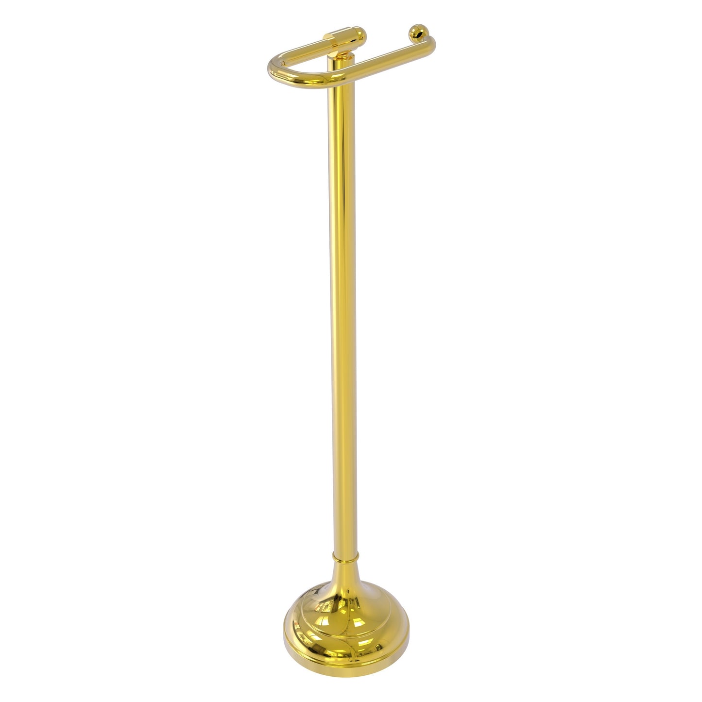 Allied Brass TS-28-PB Polished Brass European Style Freestanding Toilet Tissue Holder