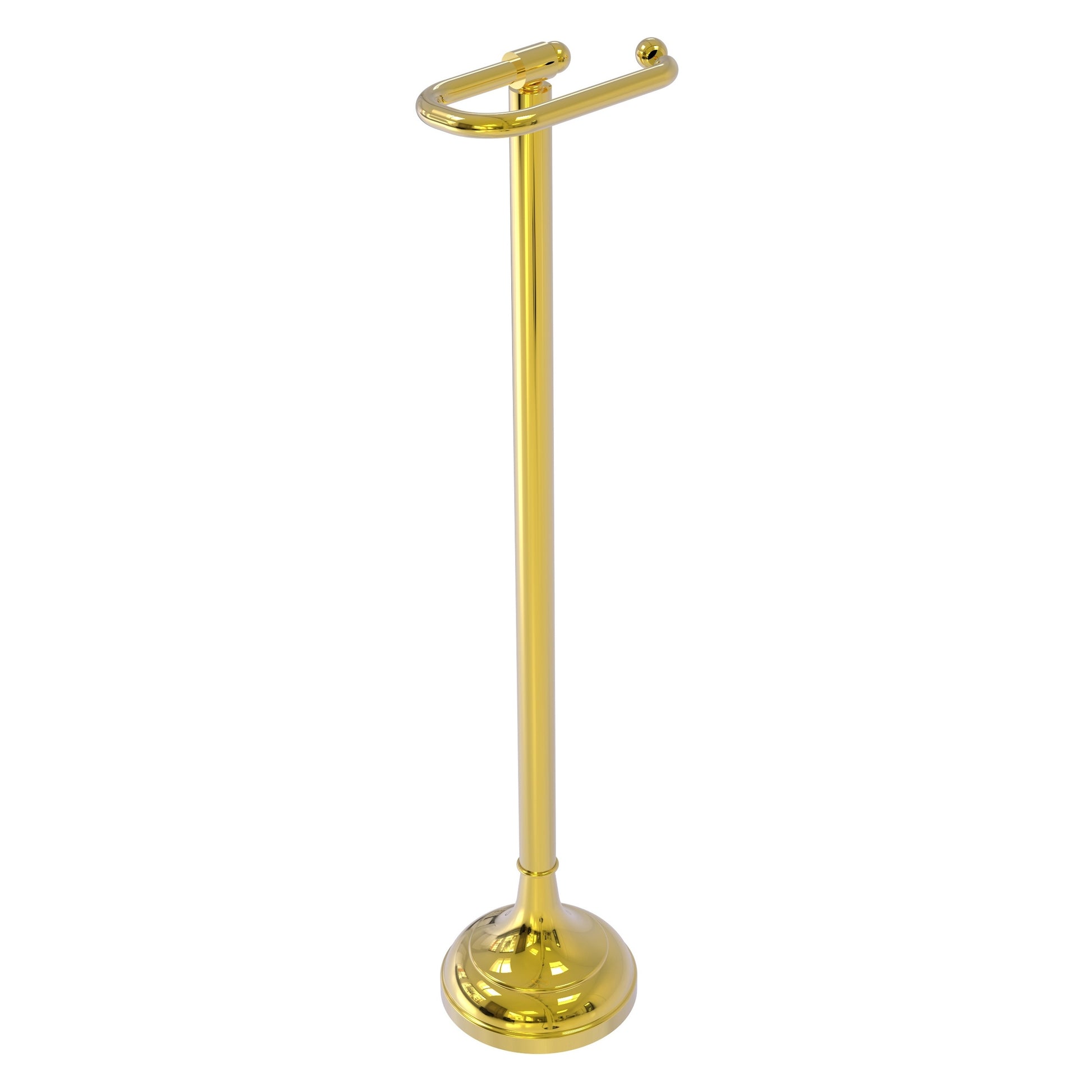 Allied Brass TS-28-PB Polished Brass European Style Freestanding Toilet Tissue Holder