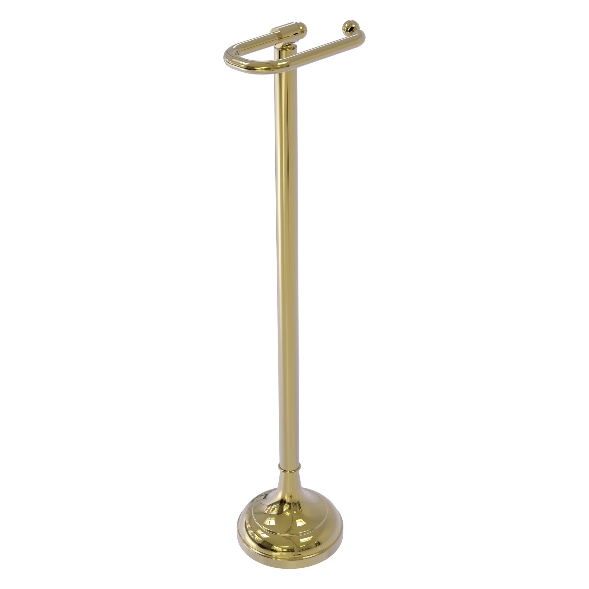Allied Brass TS-28-UNL Unlacquered Brass European Style Freestanding Toilet Tissue Holder