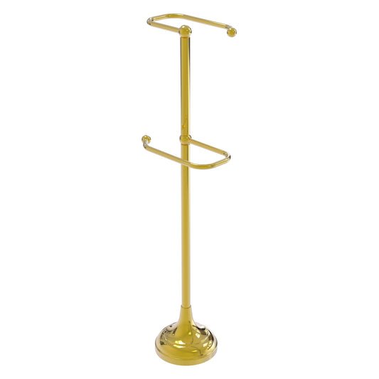 Allied Brass TS-29-PB 2-Roll Polished Brass Freestanding Toilet Tissue Holder