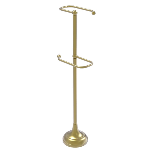 Allied Brass TS-29-SBR 2-Roll Satin Brass Freestanding Toilet Tissue Holder