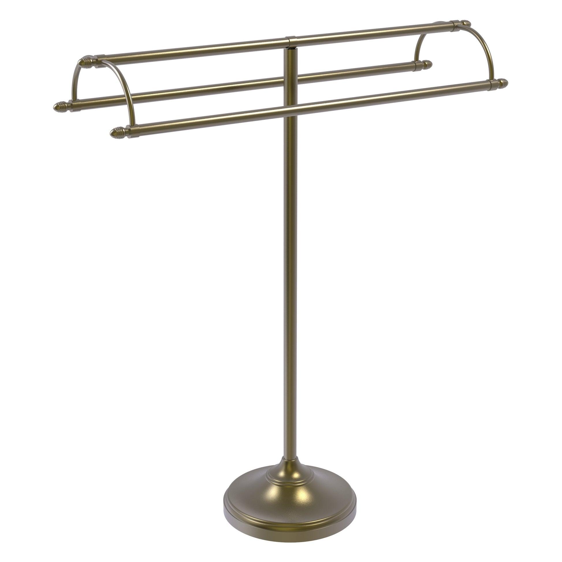 Allied Brass TS-30-ABR 2-Arm Antique Brass Freestanding Towel Holder