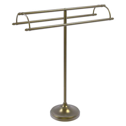 Allied Brass TS-30-ABR 2-Arm Antique Brass Freestanding Towel Holder