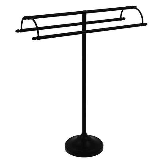Allied Brass TS-30-BKM 2-Arm Matte Black Freestanding Towel Holder