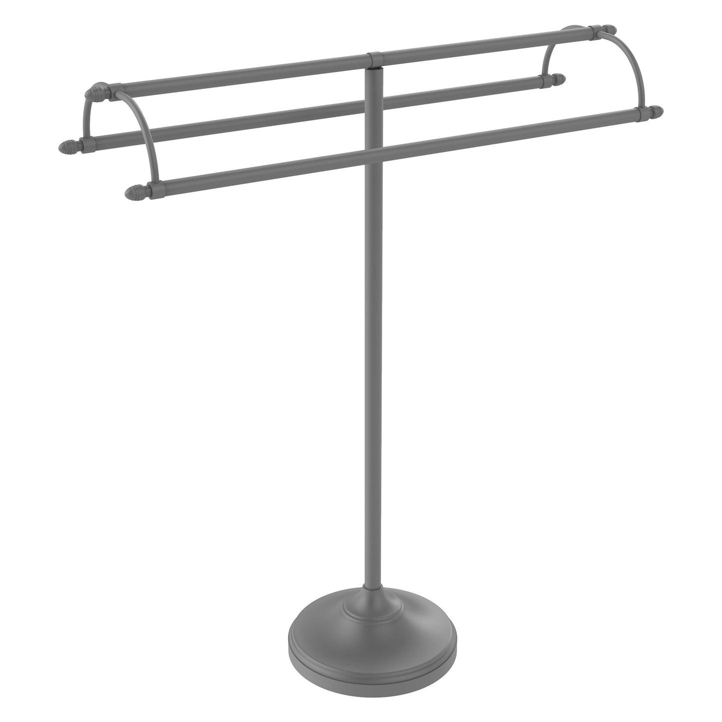 Allied Brass TS-30-GYM 2-Arm Matte Gray Freestanding Towel Holder