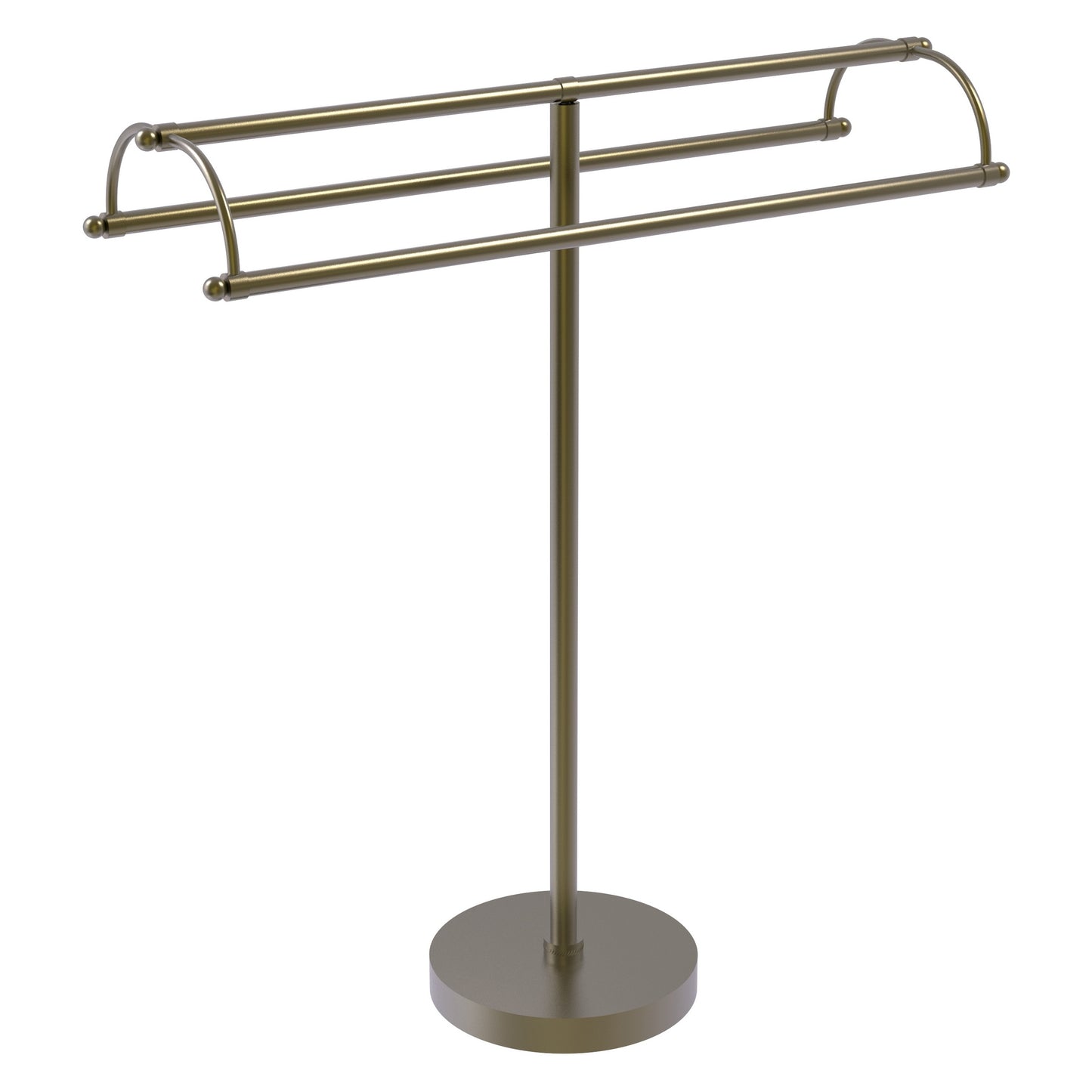 Allied Brass TS-31-ABR 2-Arm Antique Brass Freestanding Towel Holder