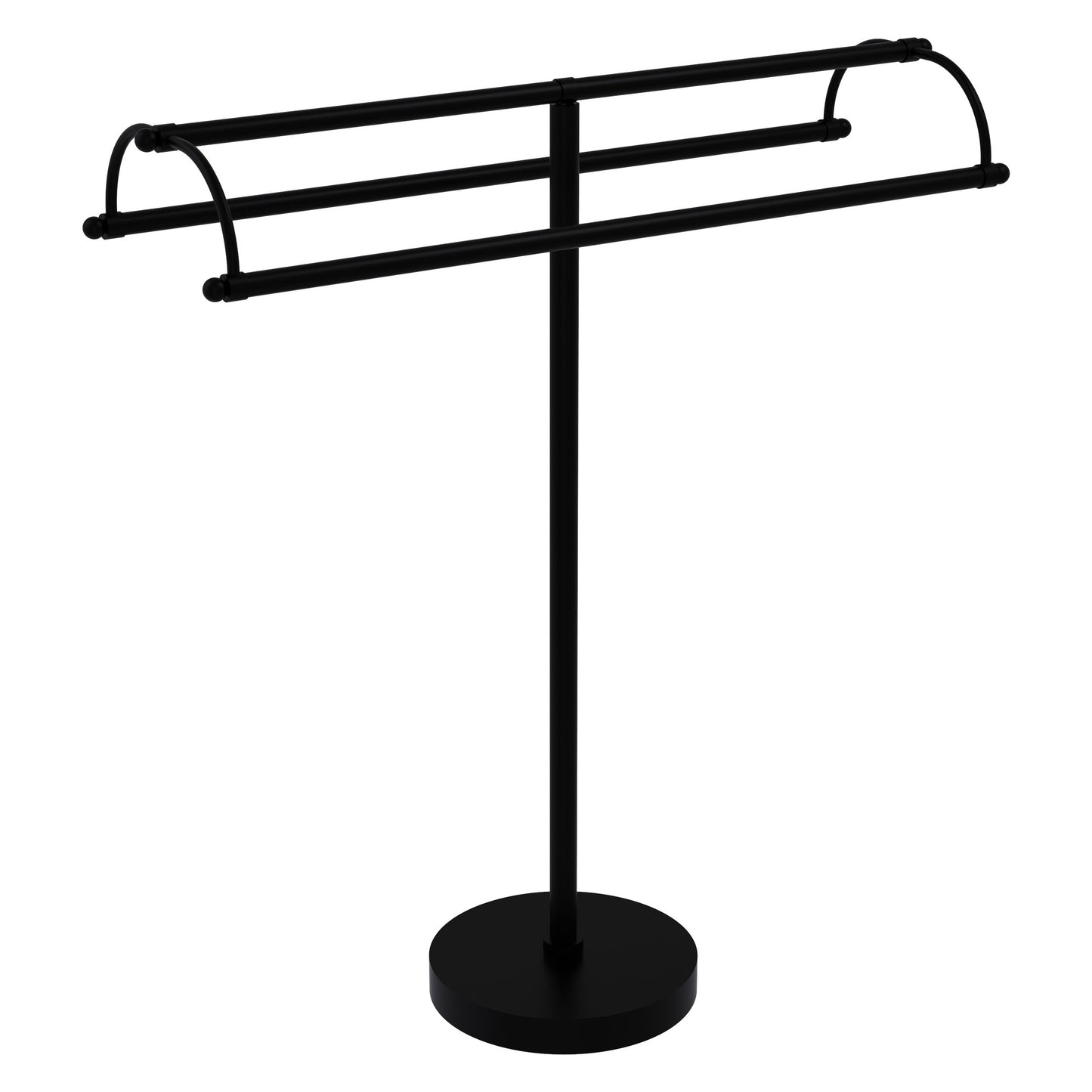Allied Brass TS-31-BKM 2-Arm Matte Black Freestanding Towel Holder