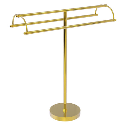 Allied Brass TS-31-PB 2-Arm Polished Brass Freestanding Towel Holder