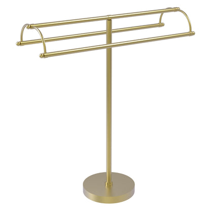 Allied Brass TS-31-SBR 2-Arm Satin Brass Freestanding Towel Holder
