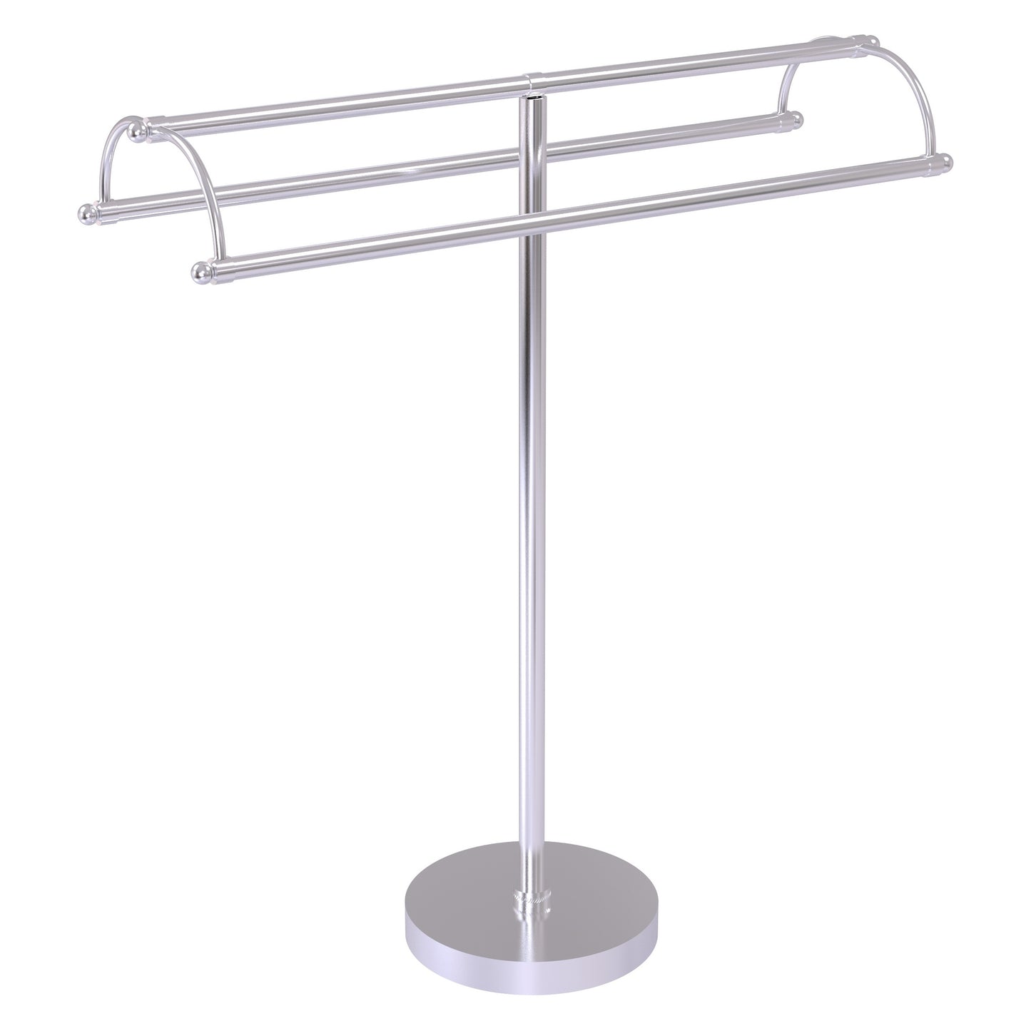 Allied Brass TS-31-SCH 2-Arm Satin Chrome Freestanding Towel Holder