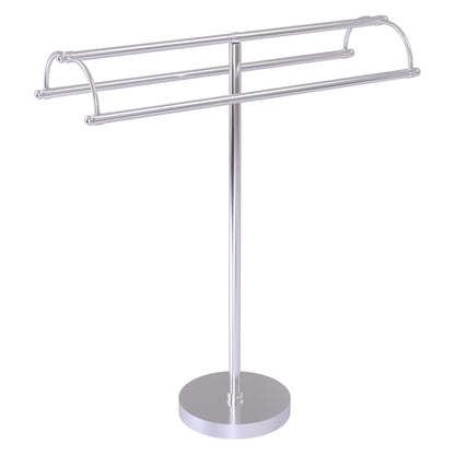 Allied Brass TS-31-SCH 2-Arm Satin Chrome Freestanding Towel Holder