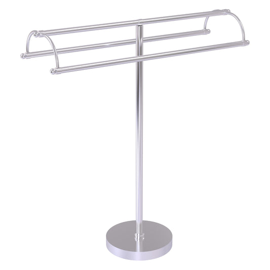Allied Brass TS-31-SCH 2-Arm Satin Chrome Freestanding Towel Holder