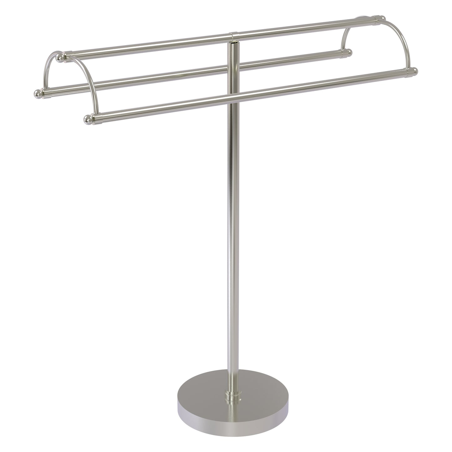 Allied Brass TS-31-SN 2-Arm Satin Nickel Freestanding Towel Holder