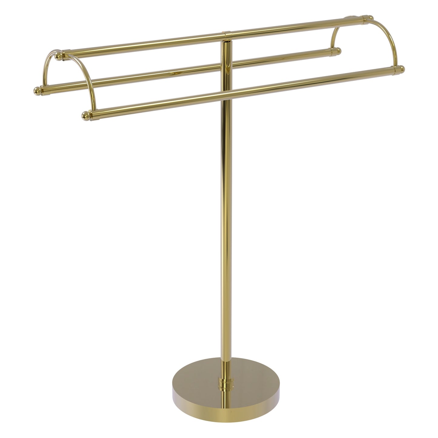 Allied Brass TS-31-UNL 2-Arm Unlacquered Brass Freestanding Towel Holder