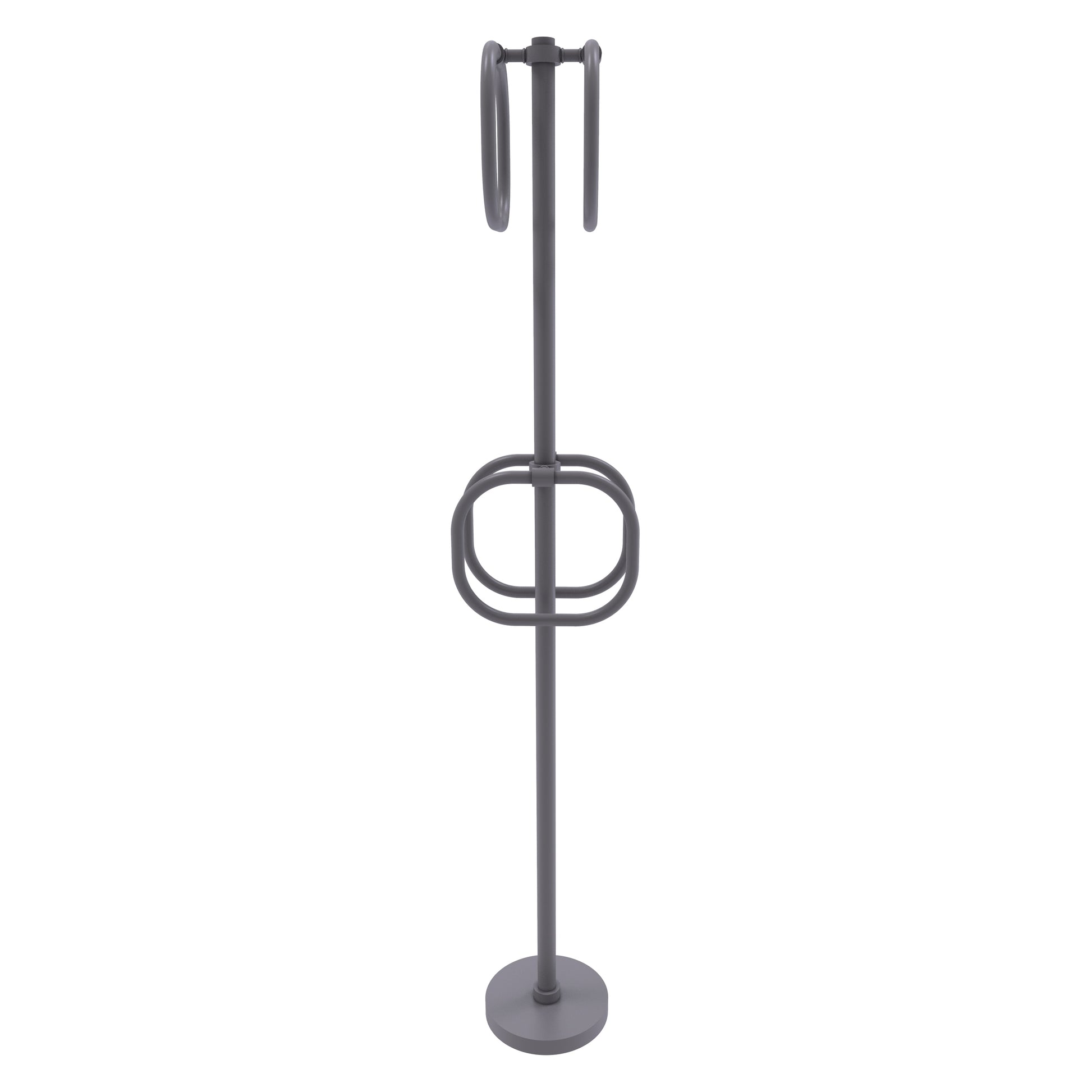 Allied Brass TS-40-GYM Matte Gray Freestanding Towel Holder
