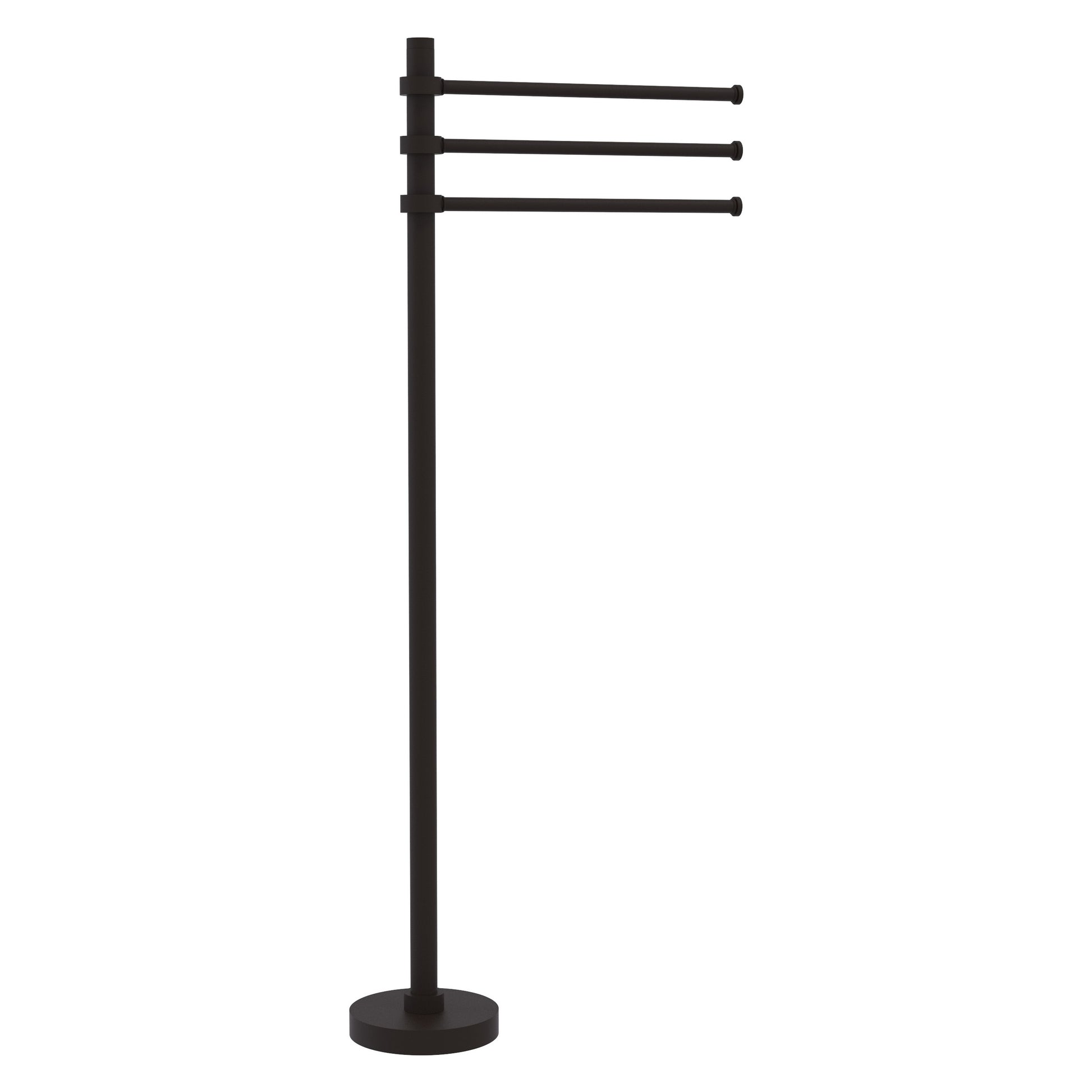 Allied Brass TS-45-ORB 39" Oil Rubbed Bronze Freestanding Towel Holder With 3 Pivoting 12 Inch Arms