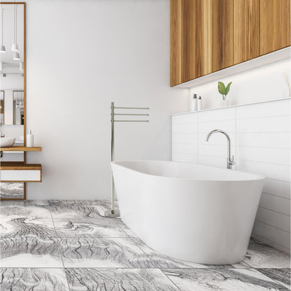 Allied Brass TS-45-PNI 39" Polished Nickel Freestanding Towel Holder With 3 Pivoting 12 Inch Arms