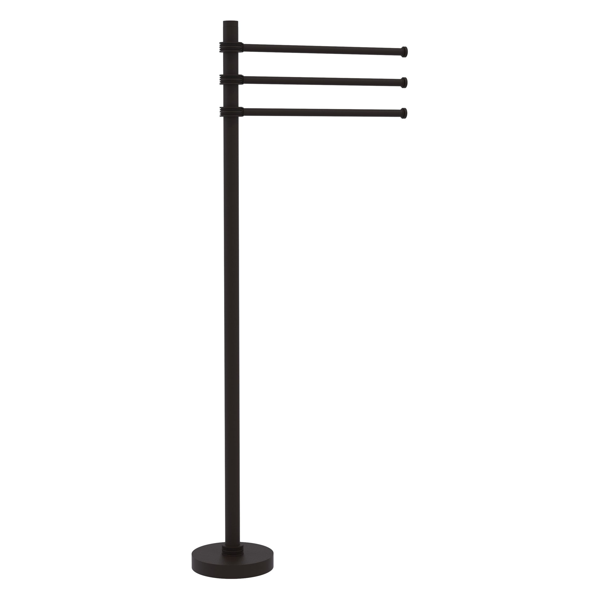 Allied Brass TS-45D-ORB 39" Oil Rubbed Bronze Freestanding Towel Holder With 3 Pivoting 12 Inch Arms