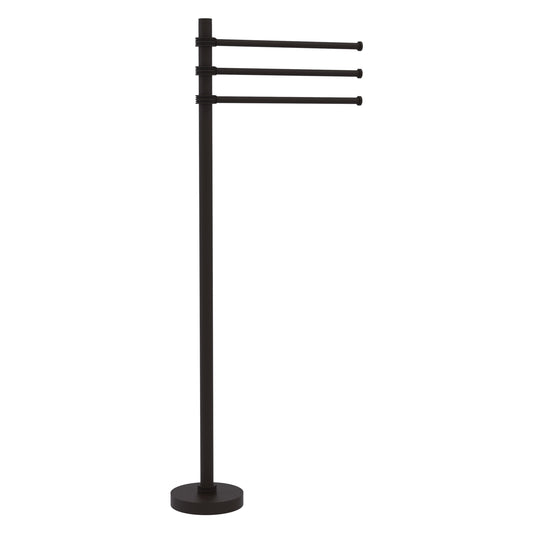 Allied Brass TS-45D-ORB 39" Oil Rubbed Bronze Freestanding Towel Holder With 3 Pivoting 12 Inch Arms