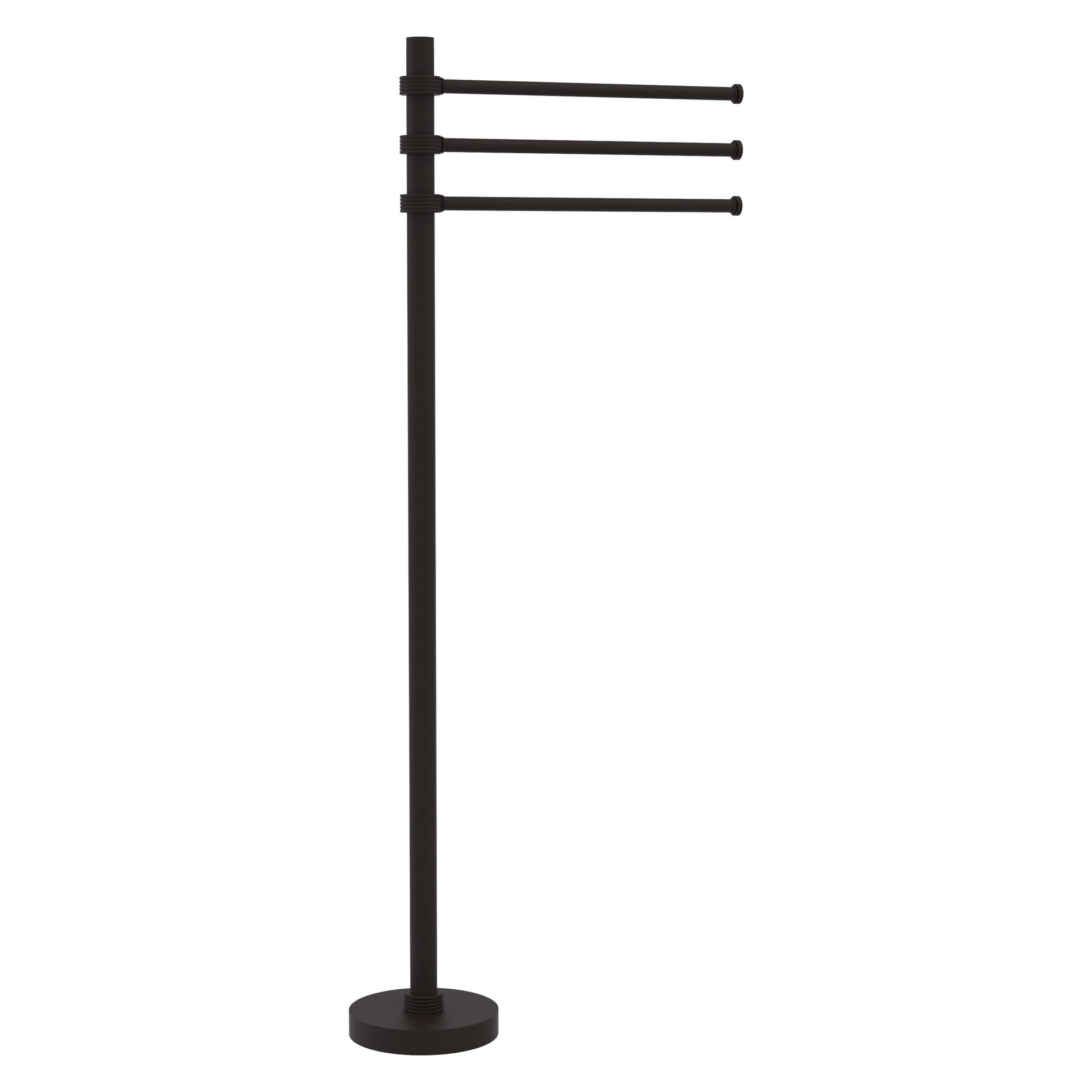 Allied Brass TS-45G-ORB 39" Oil Rubbed Bronze Freestanding Towel Holder With 3 Pivoting 12 Inch Arms