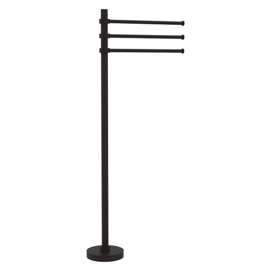 Allied Brass TS-45G-ORB 39" Oil Rubbed Bronze Freestanding Towel Holder With 3 Pivoting 12 Inch Arms
