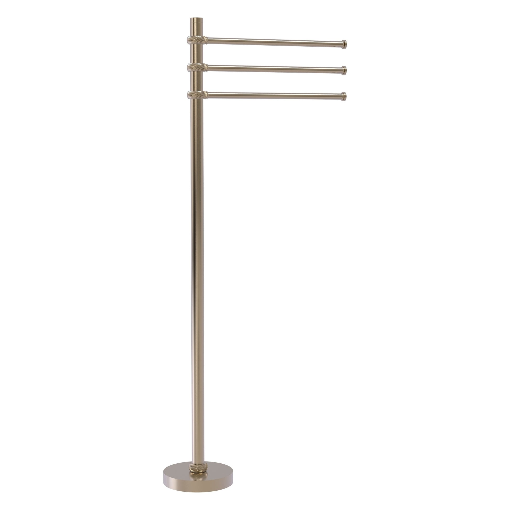 Allied Brass TS-45T-PEW 39" Antique Pewter Freestanding Towel Holder With 3 Pivoting 12 Inch Arms