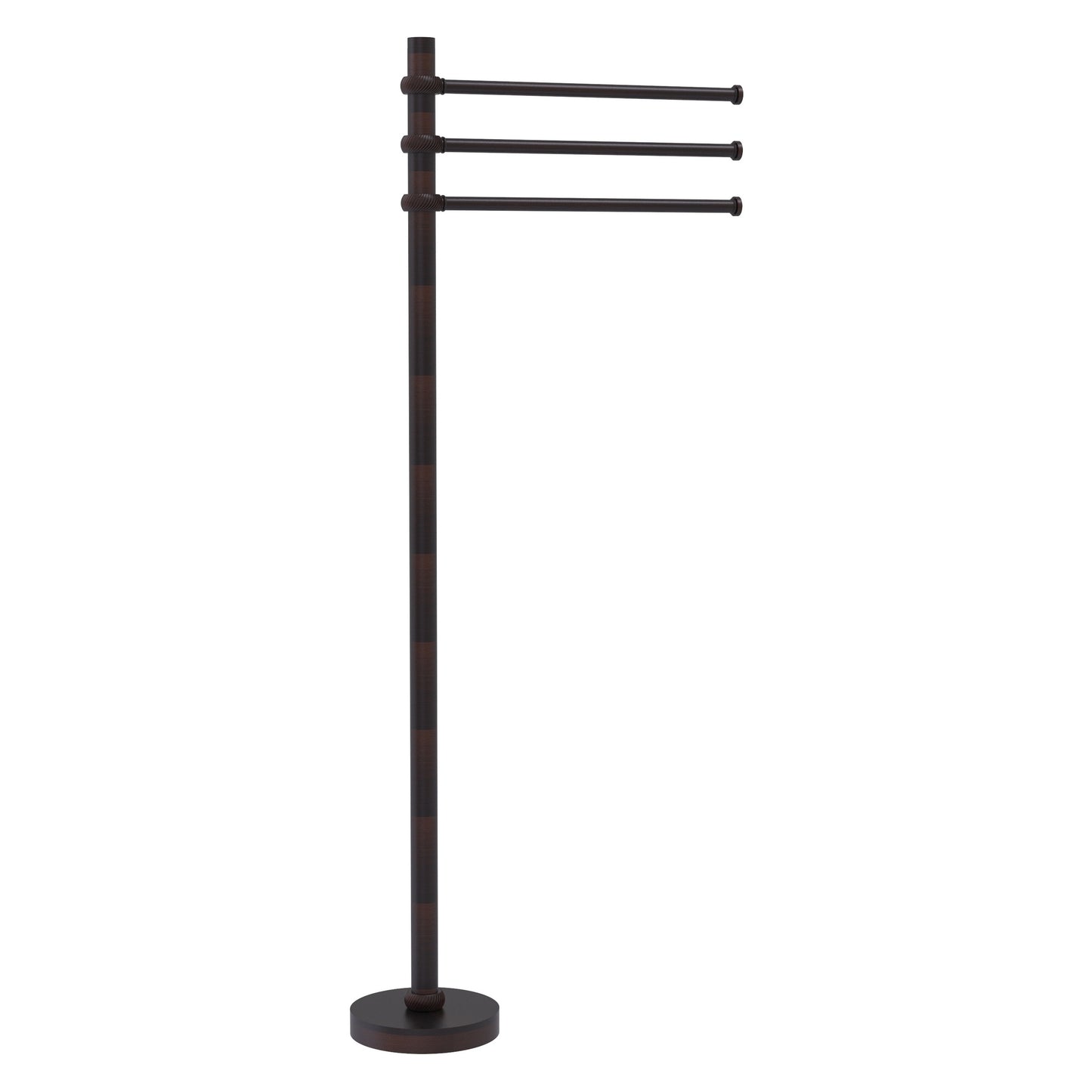 Allied Brass TS-45T-VB 39" Venetian Bronze Freestanding Towel Holder With 3 Pivoting 12 Inch Arms