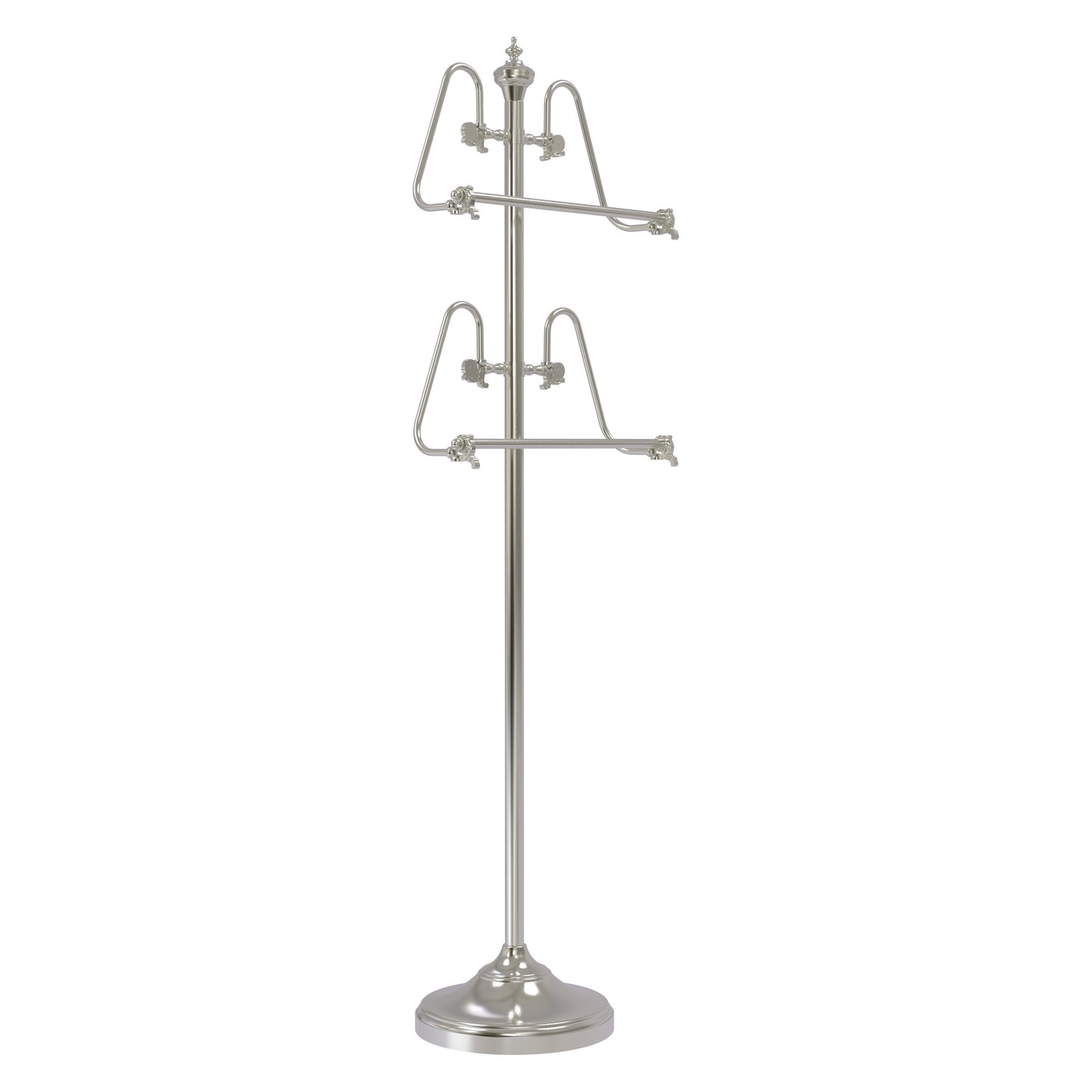 Allied Brass TS-6-SN 49" Satin Nickel Floor Standing Towel Holder