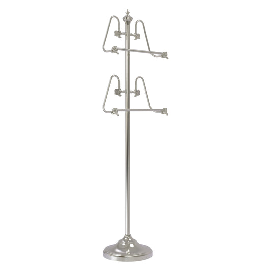 Allied Brass TS-6-SN 49" Satin Nickel Floor Standing Towel Holder