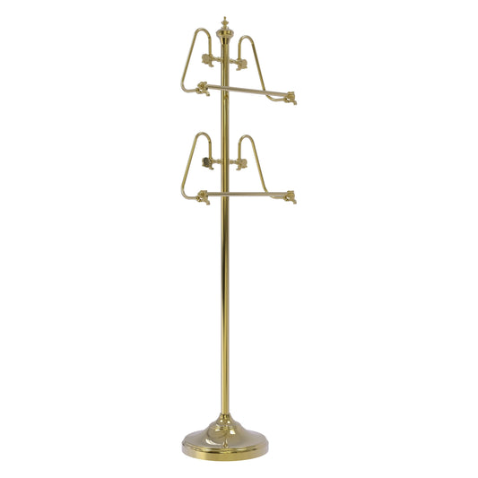 Allied Brass TS-6-UNL 49" Unlacquered Brass Floor Standing Towel Holder