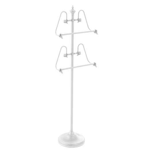 Allied Brass TS-6-WHM 49" Matte White Floor Standing Towel Holder