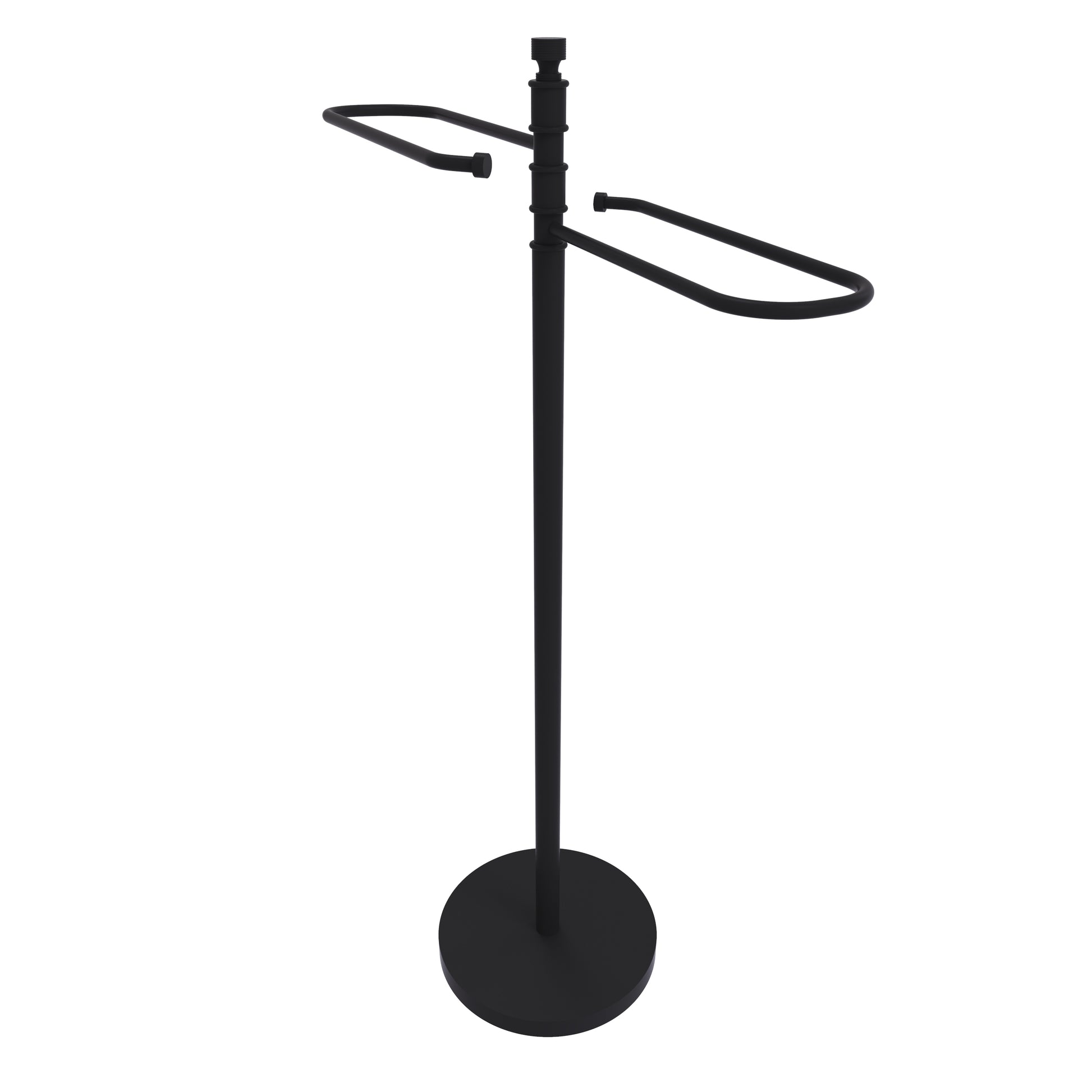 Allied Brass TS-8-BKM Matte Black Contemporary Free Standing Floor Bath Towel Holder Stand