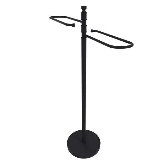 Allied Brass TS-8-BKM Matte Black Contemporary Free Standing Floor Bath Towel Holder Stand